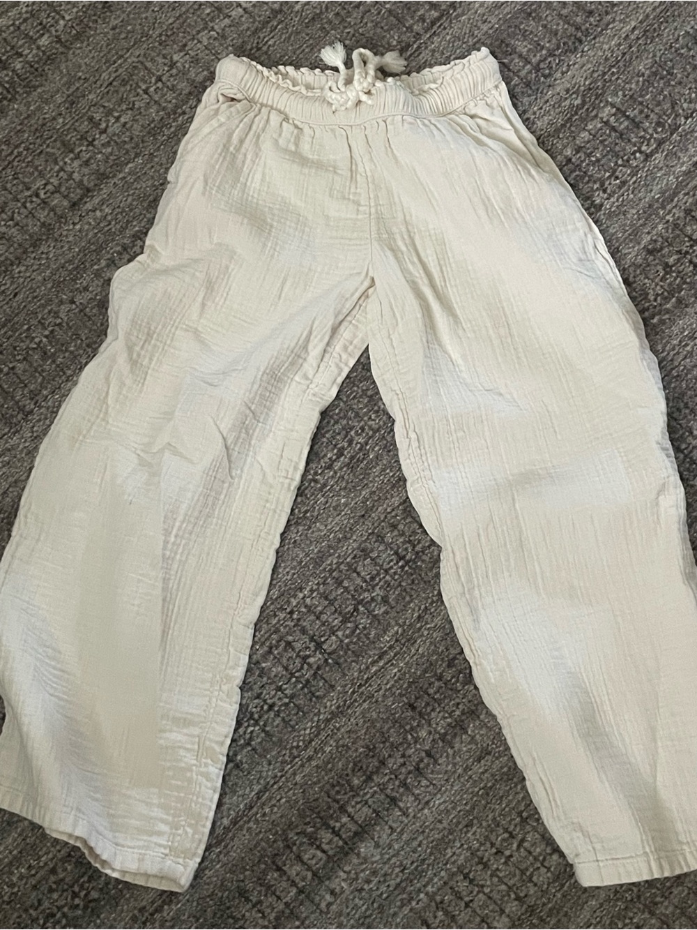 Cat & Jack Cream Drawstring Gauze Casual Pants